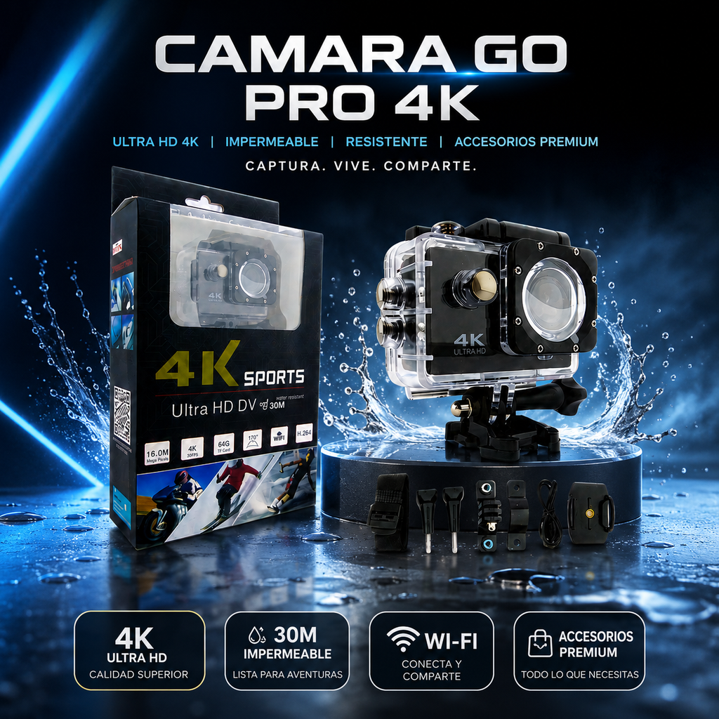 📸 CÁMARA GO PRO 4K – ¡Captura Cada Momento Como Un Profesional!⚡ ¡PROMOCIÓN LIMITADA!