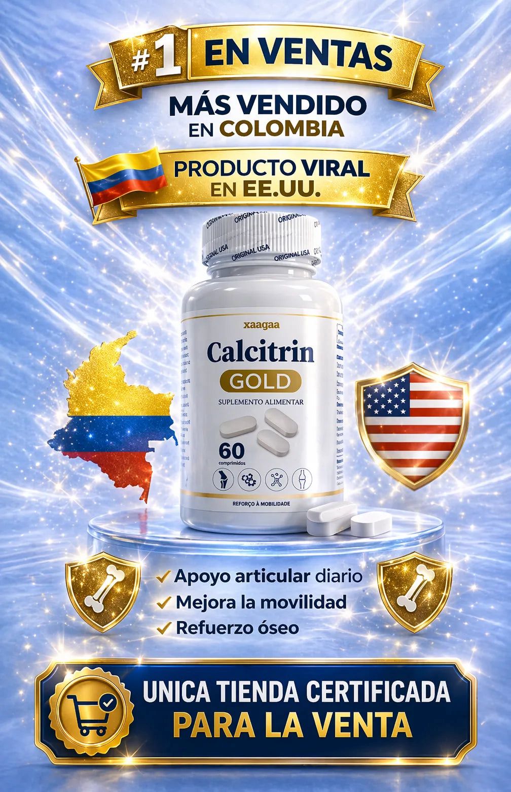 🔥CALCITRIN GOLD 🔥  ¡Recupera tu movilidad sin dolor en pocos días! compra 2 y llévate 3, solo hoy