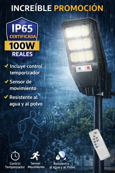 ⚠️ ¿Cansado de pagar facturas de luz cada vez más caras? ¡Empieza a ahorrar desde hoy! ⭐Pide el tuyo ahora!!! Lámpara solar 100W