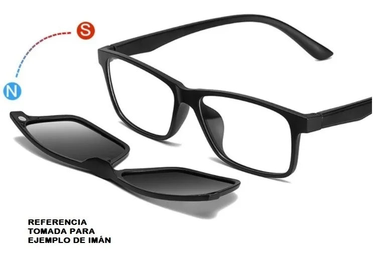 ¡Deja de gastar dinero en varios lentes! 👓😎   6 en 1  cambia de estilo en segundos con una sola montura magnética.